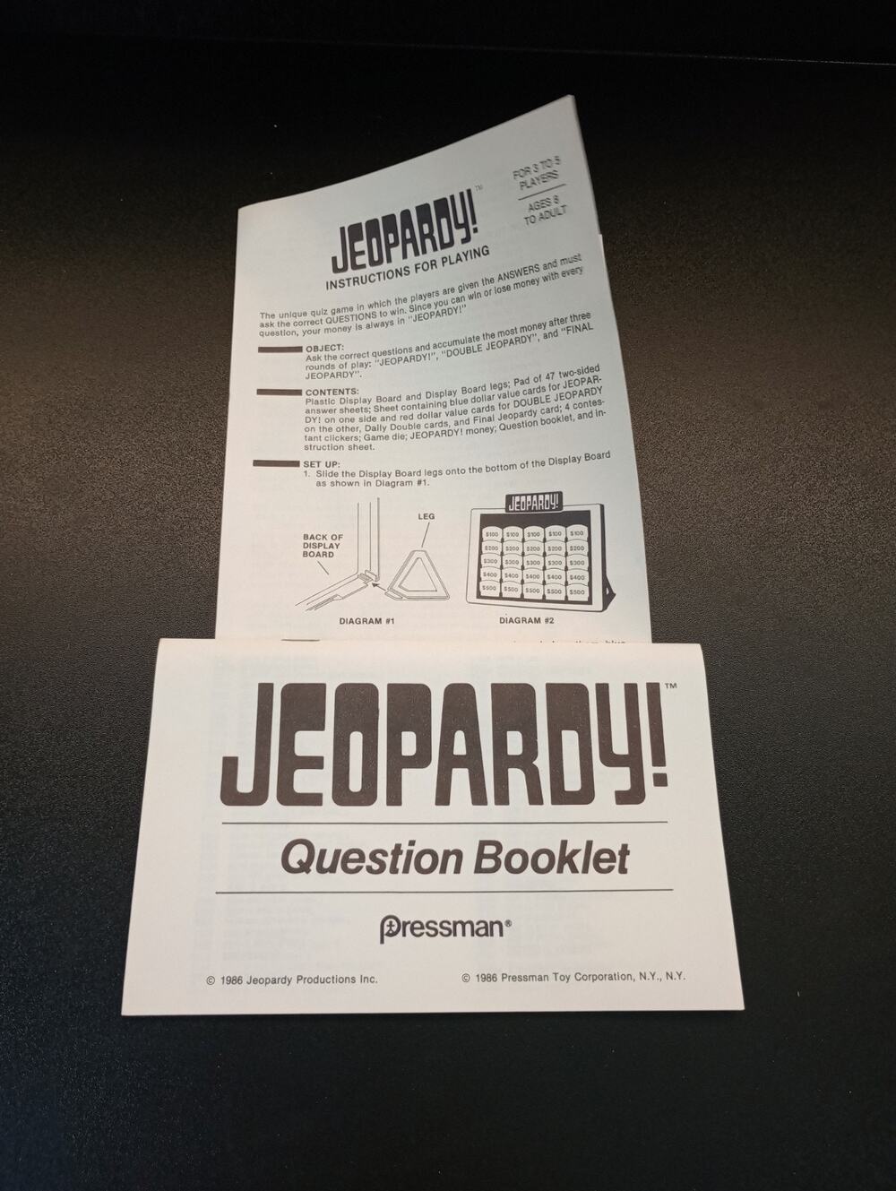 JEOPARDY! Vintage Game 1st Edition Question Book & Instructions